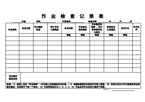 作业检查记录表