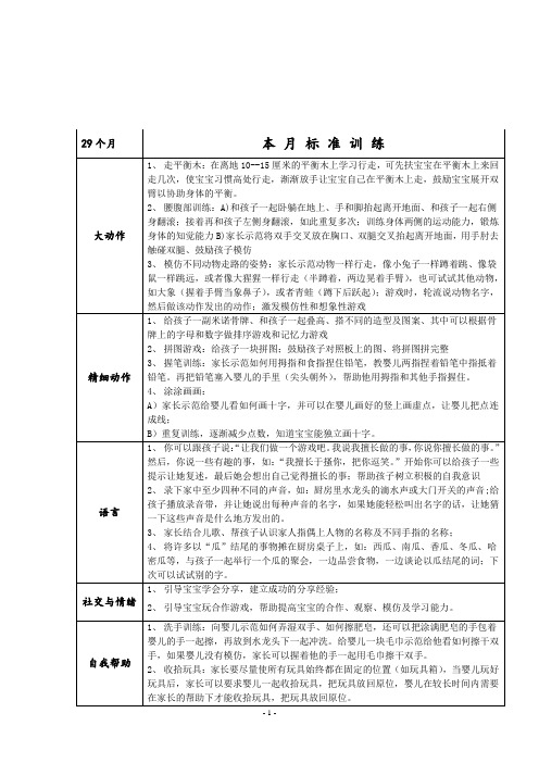 29个月宝宝早教指导表