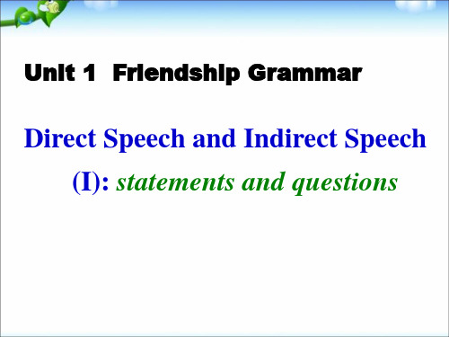 人教版高中英语必修1 Unit1 Friendship Grammar(共52张PPT)