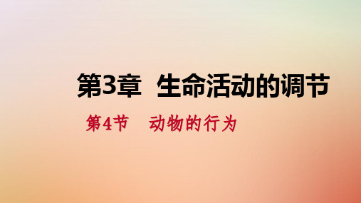 【精品推荐】2020年秋八年级科学上册 第3章 生命活动的调节 3.4 动物的行为练习课件 (新版)浙教版