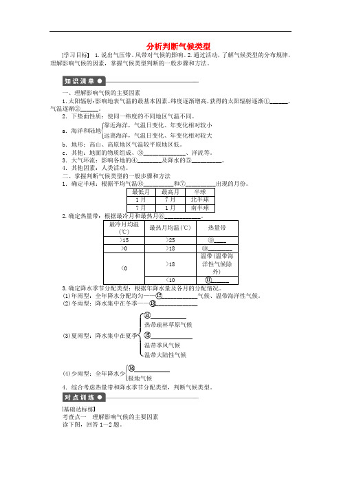 高中地理 第二单元 分析判断气候类型单元活动1 鲁教版必修1