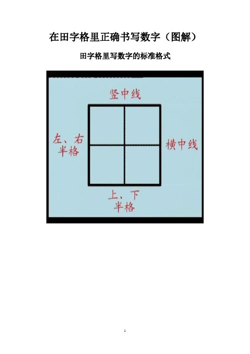 在田字格里正确书写数字(图解)