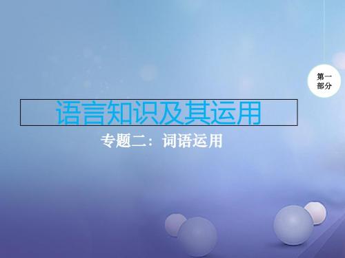 江西省2017中考语文专题二词语运用复习课件