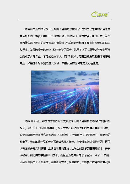 初中没毕业的孩子学什么技术好呢