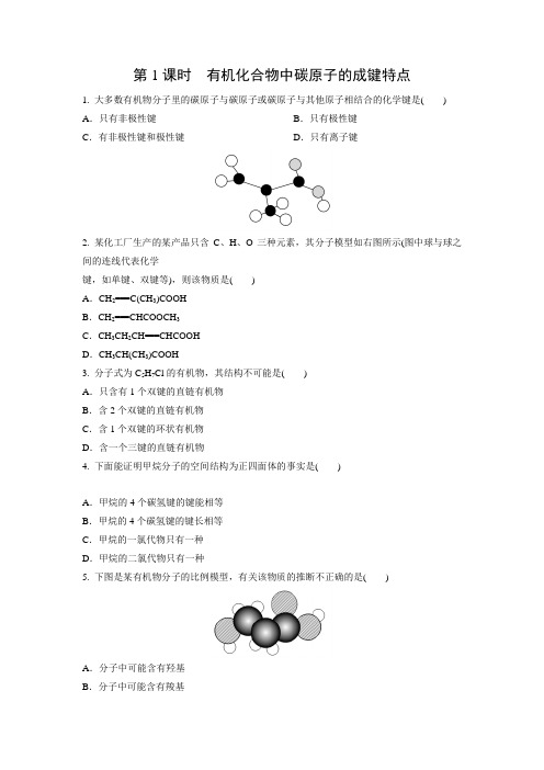 课时作业10：1.2.1 有机化合物中碳原子的成键特点