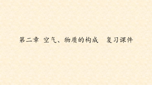 科粤版九年级化学上册：第二章 空气、物质的构成  复习课件(共27张PPT)