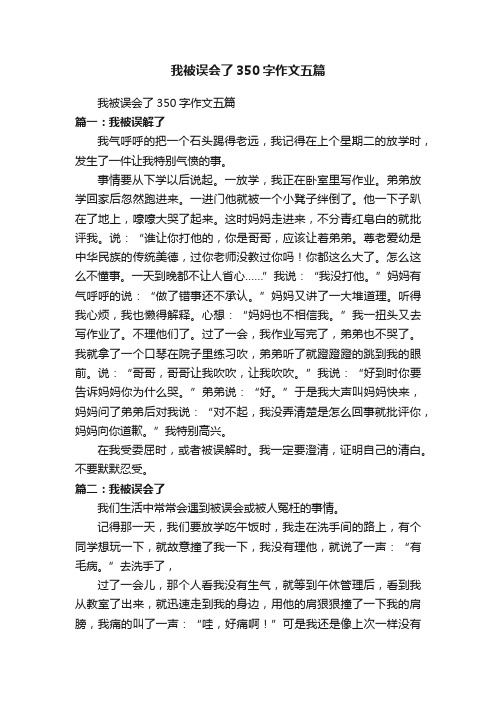 我被误会了350字作文五篇