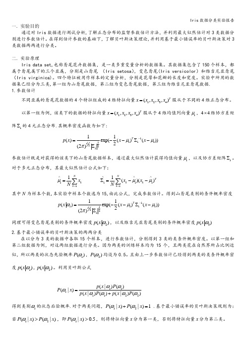 Iris数据分类实验报告