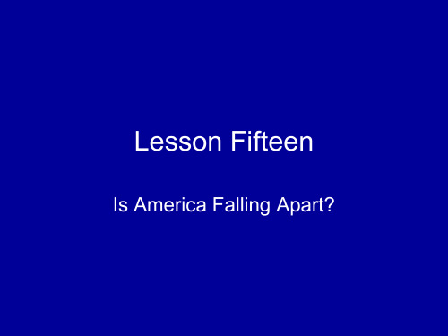 自考高级英语下Lesson  Is America Falling Apart