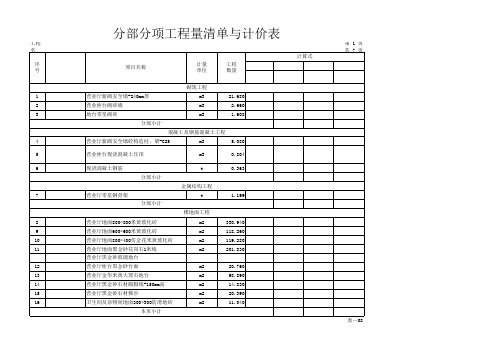 邮政银行工程量