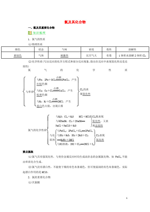 高考化学复习 氯及其化合物精品讲义 新人教版必修1