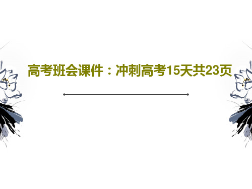 高考班会课件:冲刺高考15天共23页25页PPT