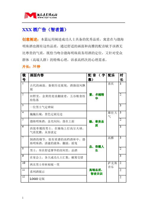 产品广告镜头脚本