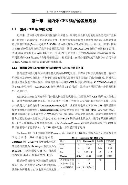 第一章国内外CFB锅炉发展现状