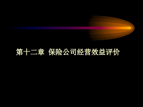 保险公司经营效益评价