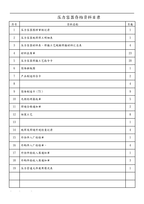 压力容器焊接工艺卡样本