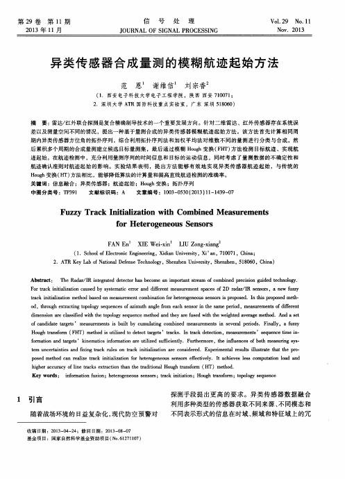 异类传感器合成量测的模糊航迹起始方法