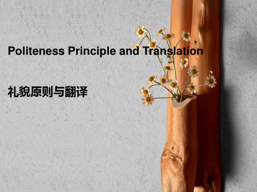 礼貌原则与翻译(politeness and translation)