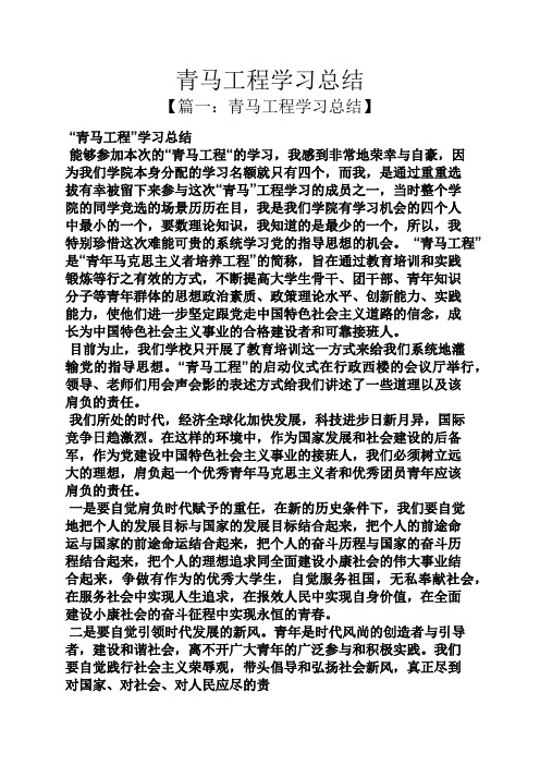 青马工程学习总结