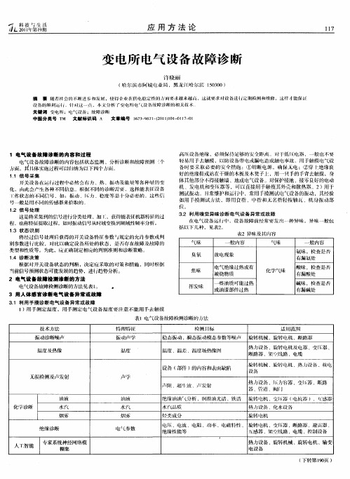 变电所电气设备故障诊断