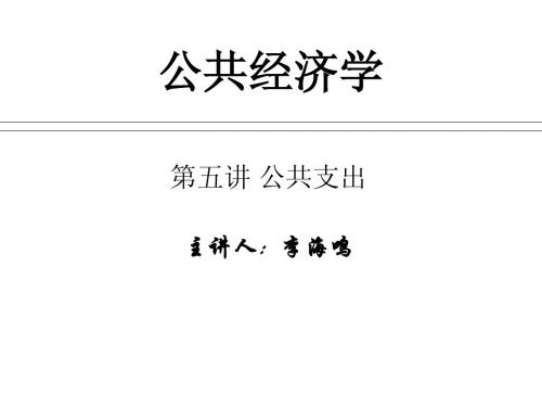 第五讲.公共支出