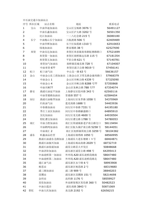 交通交通卡加油站点