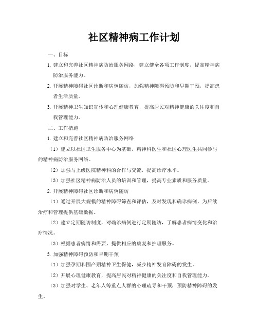 社区精神病工作计划