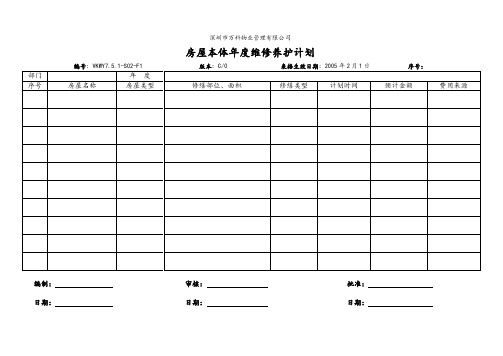 VKWY7.5.1-S02-F1《房屋本体年度维修养护计划》.doc