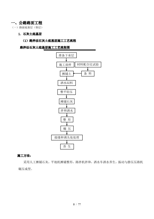 公路施工工艺流程框图汇总