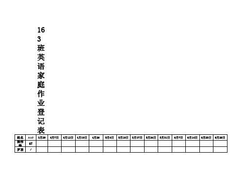 163班英语单词语法聚焦背诵登记表