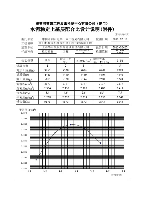 水泥稳定上基层的击实试验报告