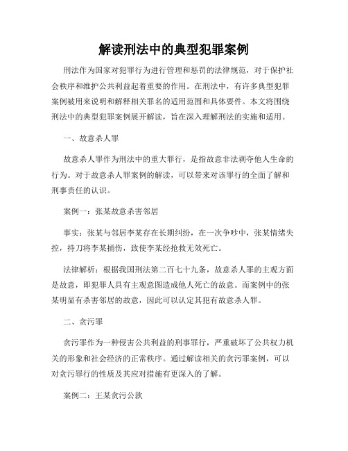 解读刑法中的典型犯罪案例