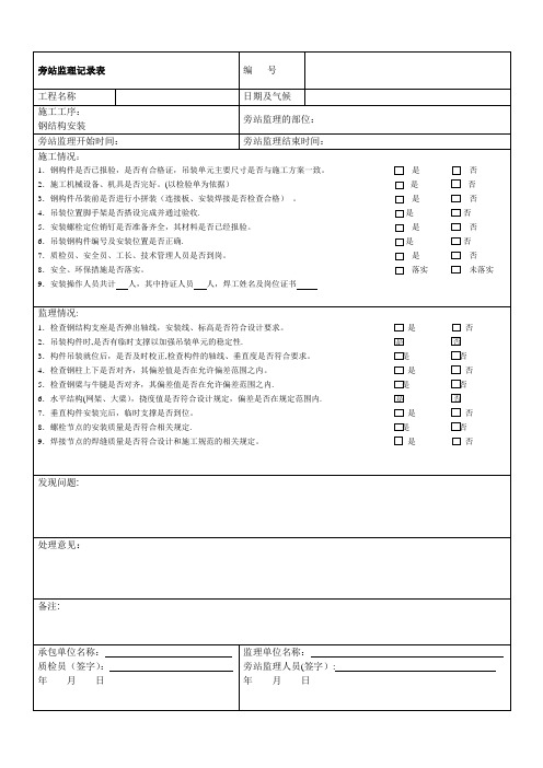 旁站监理记录表(新版)