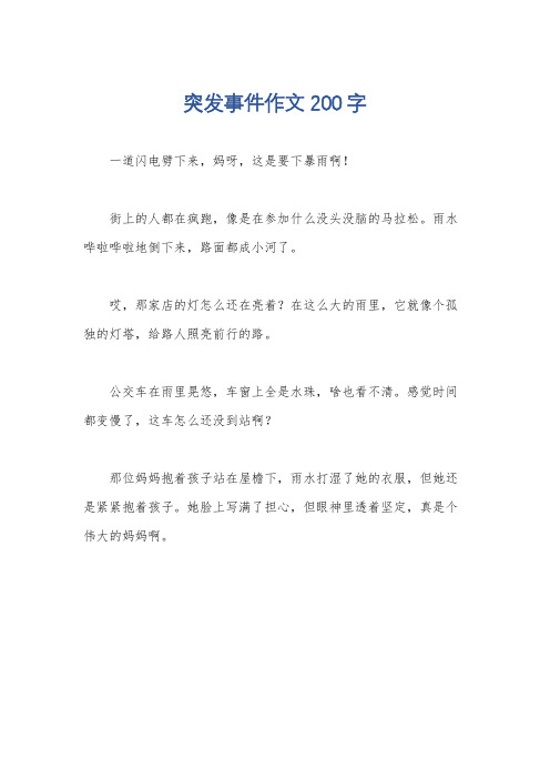 突发事件作文200字