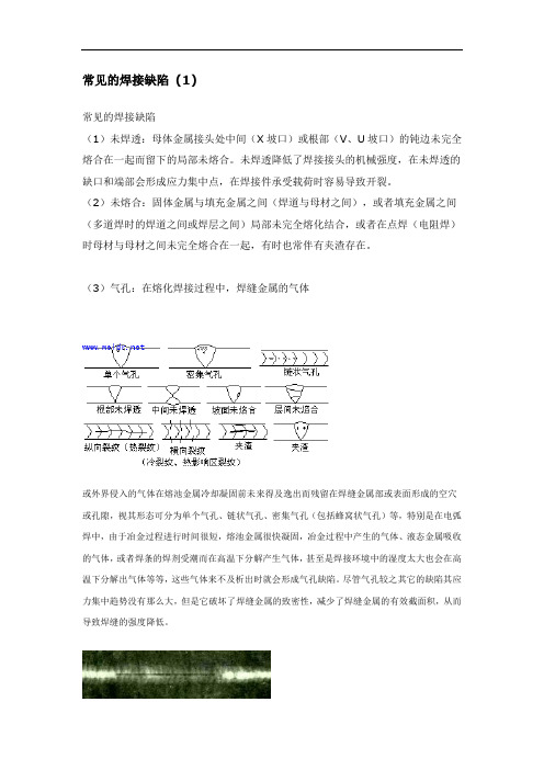 常见的焊接缺陷及缺陷图片