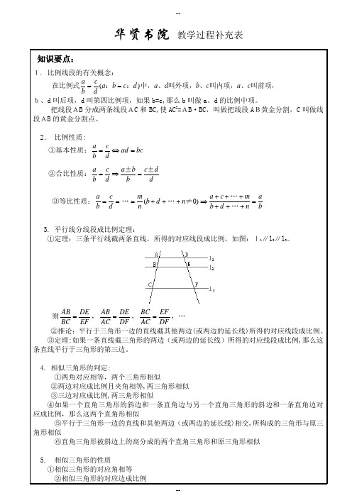 初三相似三角形复习提高(含答案)