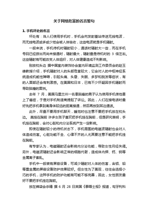 关于网络危害的名言警句