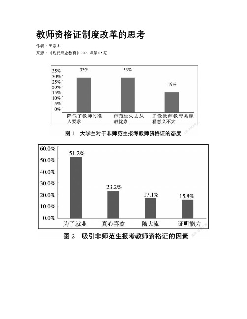 教师资格证制度改革的思考 