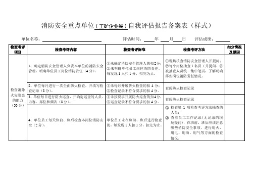 工矿企业类评估报告表