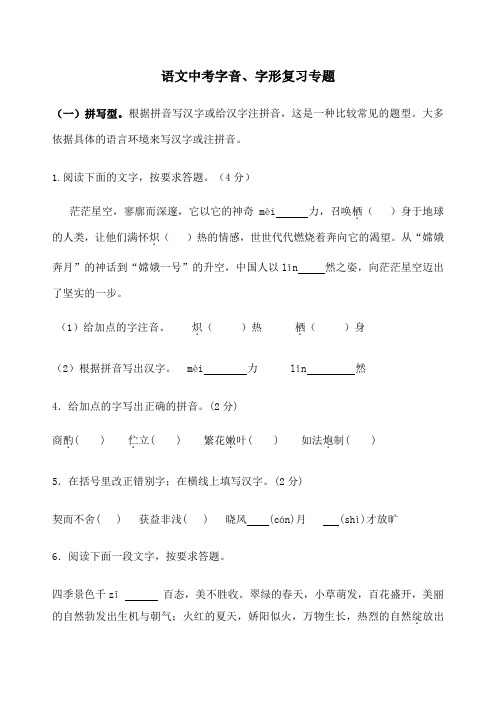 语文中考字音 字形复习专题