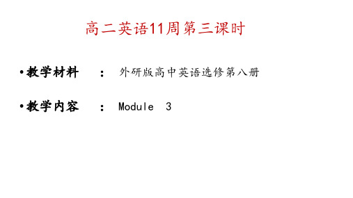 外研版高中英语选修第八册 Module3-readingPPT优秀课件