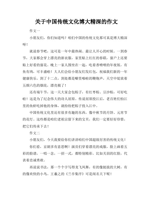 关于中国传统文化博大精深的作文