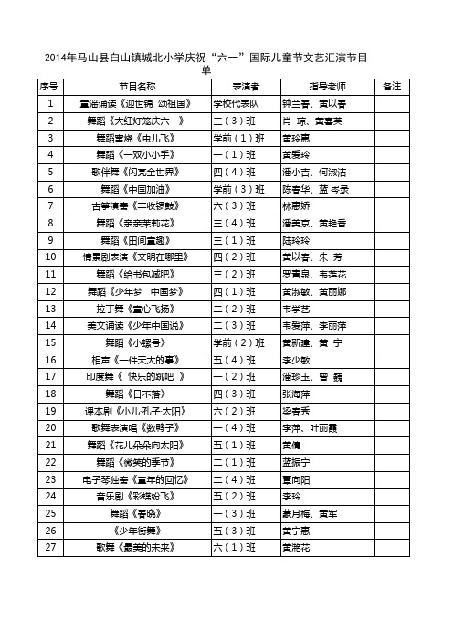 2014年六一节目单