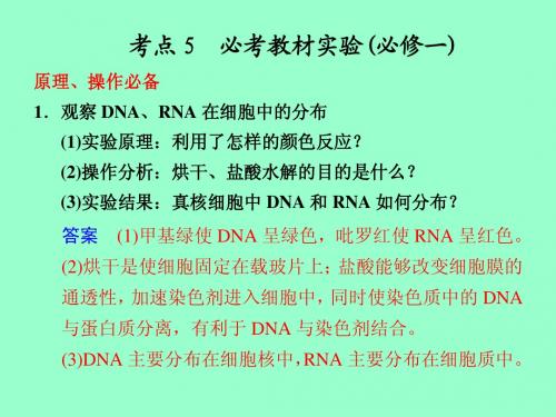 【高考生物基础回扣】考点5：必修一必考教材实验