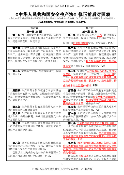 新旧法规对照表(掌握)