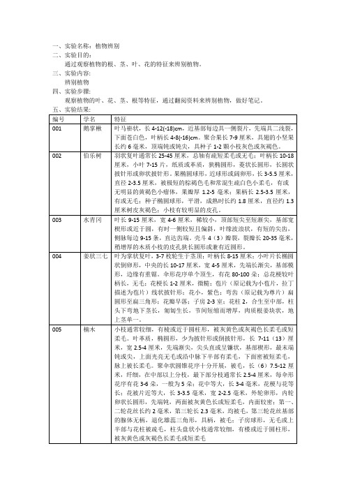 园林树木学实验植物辨别