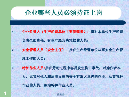 企业哪些人员必须持证上岗