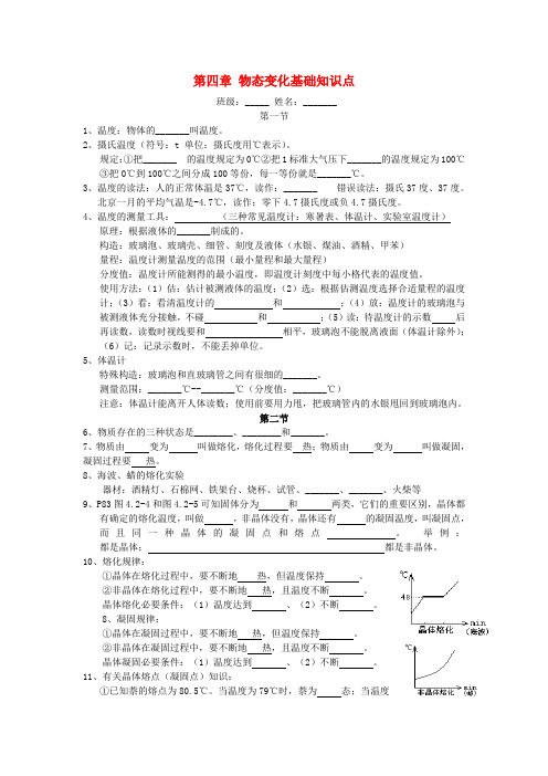 最新-八年级物理上册 第四章知识点总结 人教新课标版 