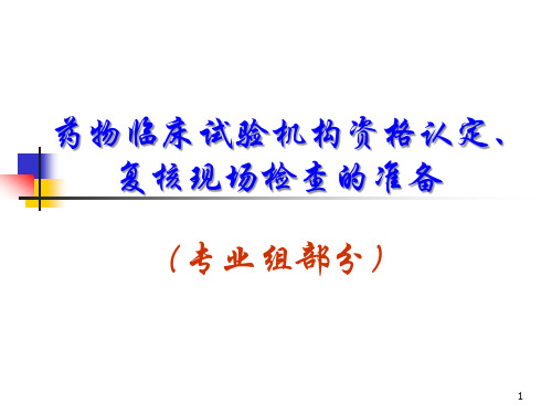 药物临床试验机构资PPT参考幻灯片