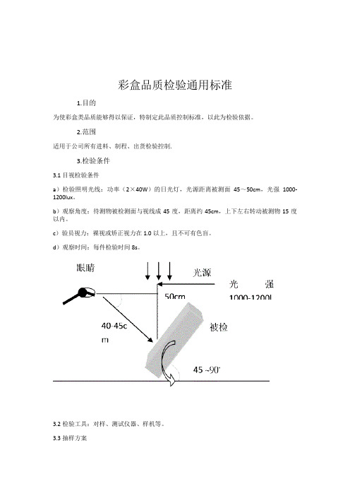 彩盒检验标准